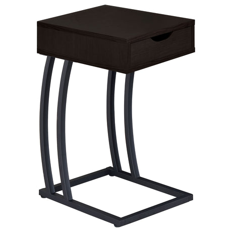 Side Table - Troy Accent Table with Power Outlet Cappuccino