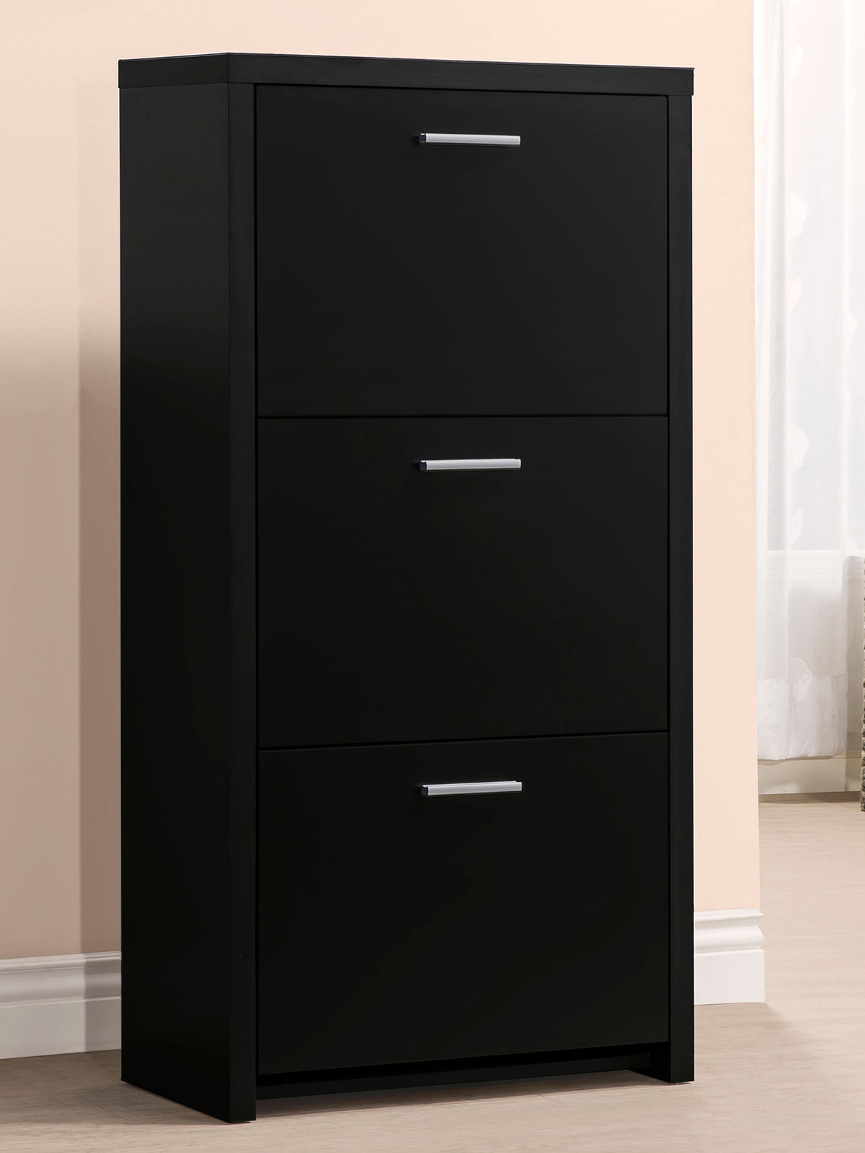 Shoe Cabinet - Vivian 3-drawer Shoe Cabinet Black