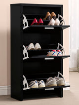 Shoe Cabinet - Vivian 3-drawer Shoe Cabinet Black