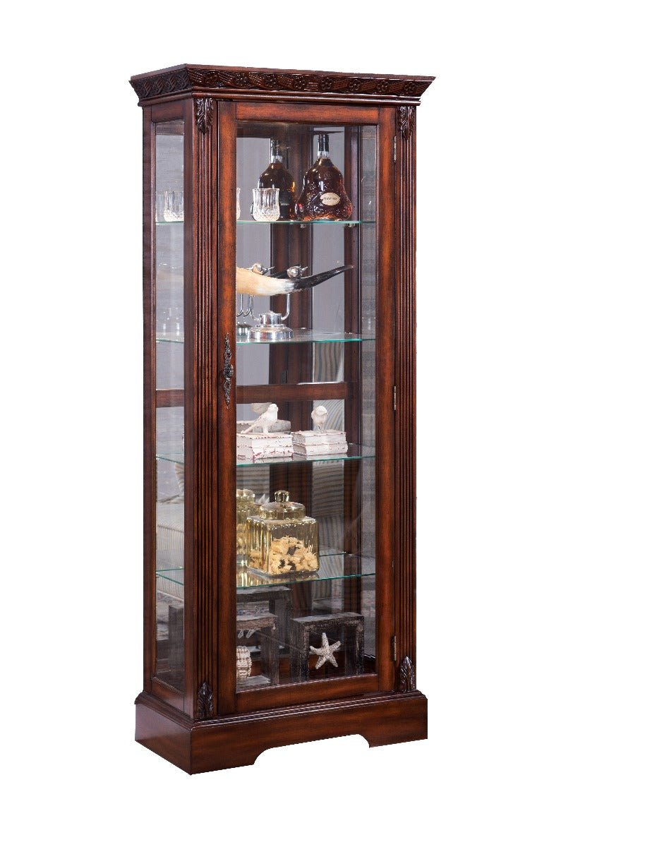 Addy Curio Cabinet 90062 Cherry Finish | Acme - 90062 - Home Elegance USA - 2