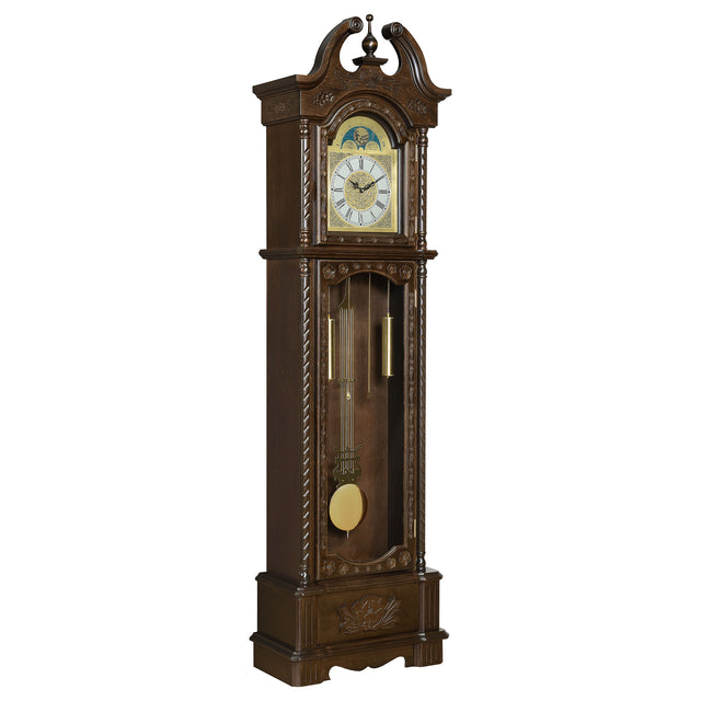 Grandfather Clock - Cedric Grandfather Clock with Chime Golden Brown