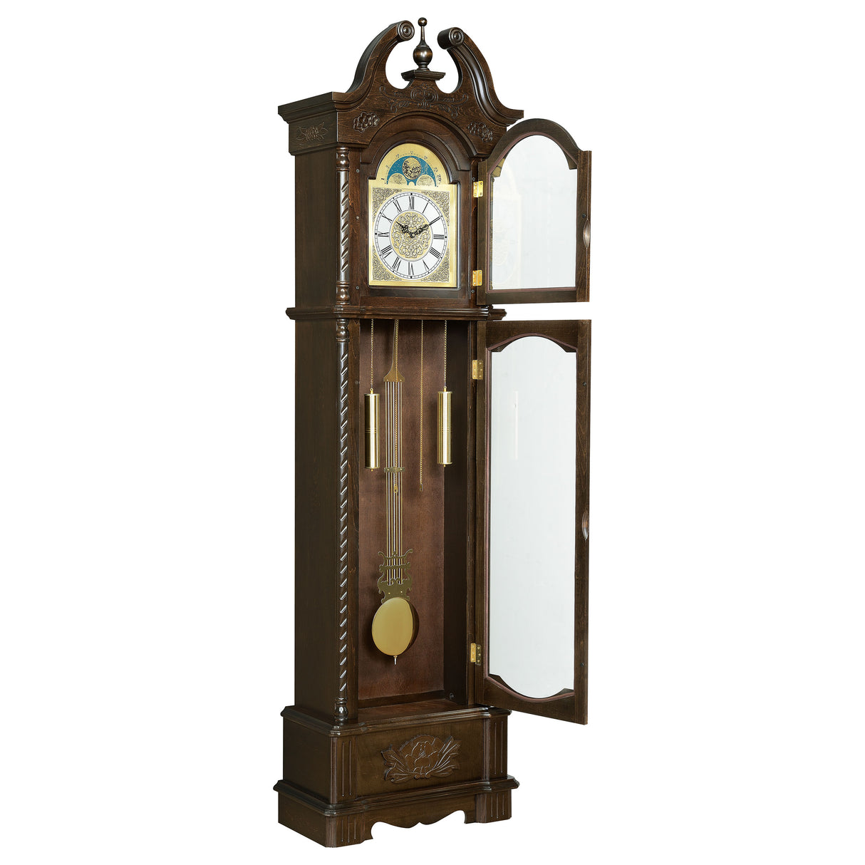 Grandfather Clock - Cedric Grandfather Clock with Chime Golden Brown