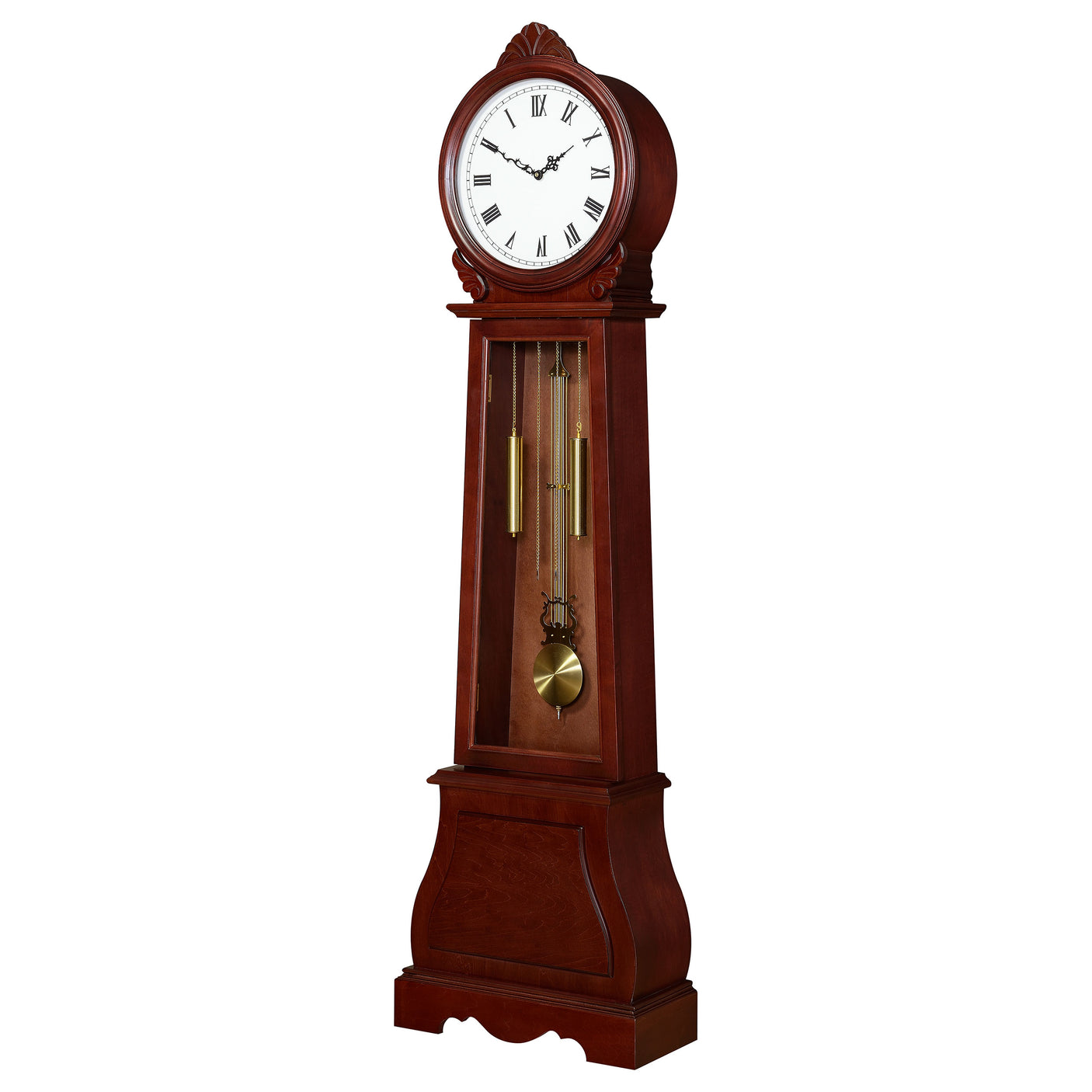 Grandfather Clock - Narcissa Grandfather Clock with Chime Brown Red