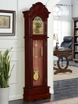 Diggory Grandfather Clock Brown Red and Clear | Coaster | Home Elegance USA