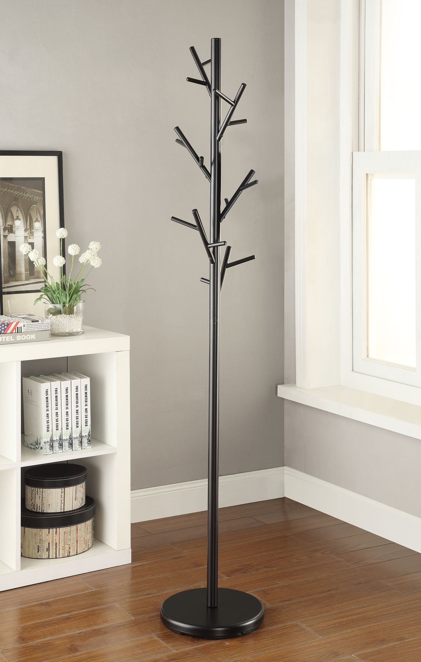 Coat Rack - Clover 18-Hook Coat Rack Black