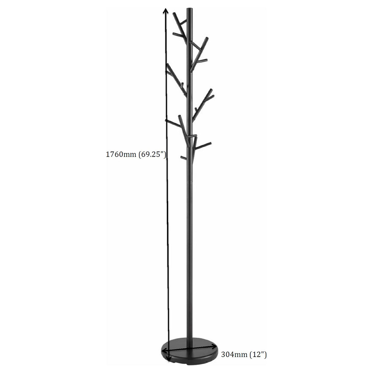 Coat Rack - Clover 18-Hook Coat Rack Black