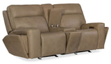 Riverton Power Gliding Console Loveseat With Power Headrest/Lumbar - Light Brown by Hooker Furniture - View 7
