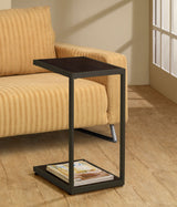 Side Table - Jose Rectangular Accent Table with Bottom Shelf Brown