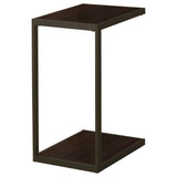 Side Table - Jose Rectangular Accent Table with Bottom Shelf Brown