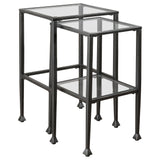 2 Pc Nesting Table - Leilani 2-piece Glass Top Nesting Tables Black