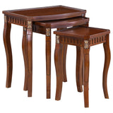 3 Pc Nesting Table - Daphne 3-piece Curved Leg Nesting Tables Warm Brown