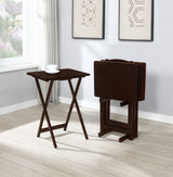 Tv Tray Table Set - Donna 5-piece Tray Table Set Cappuccino