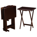 Tv Tray Table Set - Donna 5-piece Tray Table Set Cappuccino