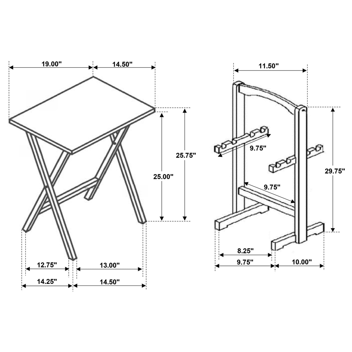 Tv Tray Table Set - Donna 5-piece Tray Table Set Cappuccino