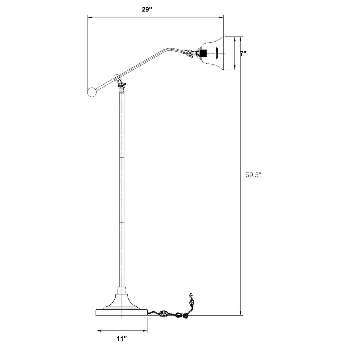 Floor Lamp - Eduardo Bell Shade Floor Lamp Dark Bronze