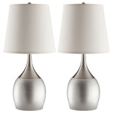 Table Lamp - Tenya Empire Shade Table Lamps Silver and Chrome (Set of 2)