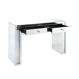 Acme - Nysa Vanity Desk 90157 Mirrored & Faux Crystals