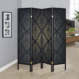 Haidera 4 - panel Damask Pattern Folding Screen Black - 901632 - image - 2