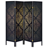 Haidera 4 - panel Damask Pattern Folding Screen Black - 901632 - image - 3