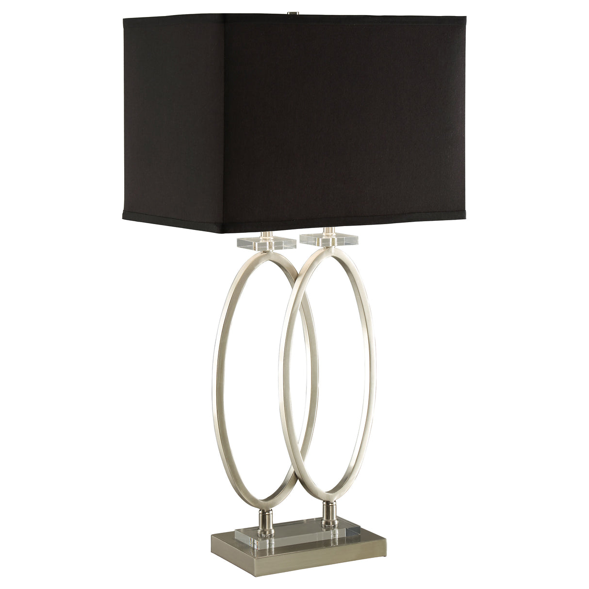 Table Lamp - Izuku Rectangular Shade Table Lamp Black and Brushed Nickel