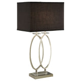 Table Lamp - Izuku Rectangular Shade Table Lamp Black and Brushed Nickel