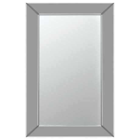 Wall Mirror - Pinciotti Rectangular Beveled Wall Mirror Silver