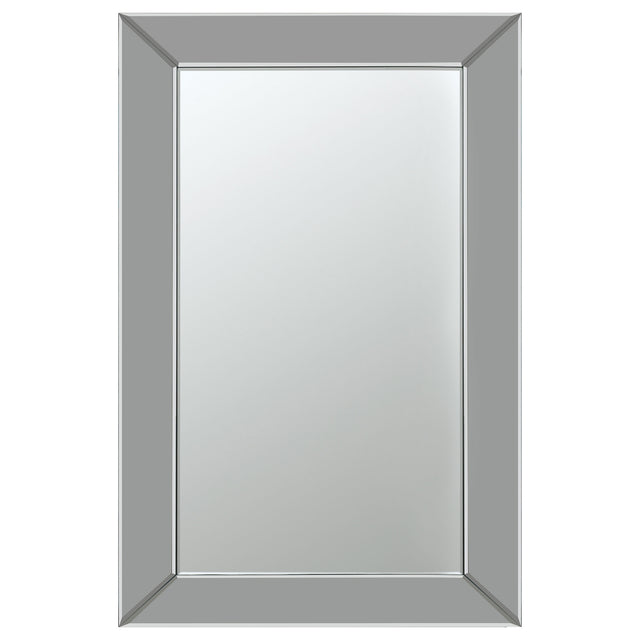 Wall Mirror - Pinciotti Rectangular Beveled Wall Mirror Silver