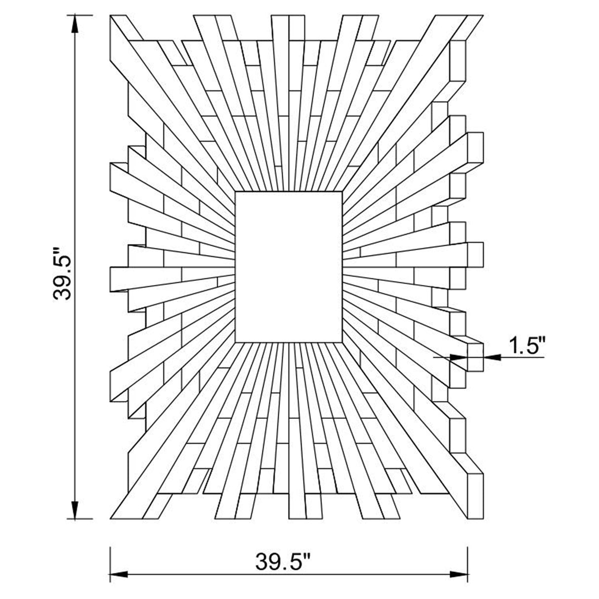 Wall Mirror - Brantley Square Sunburst Wall Mirror Silver