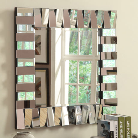 Wall Mirror - Tanwen Square Wall Mirror with Layered Panel Silver