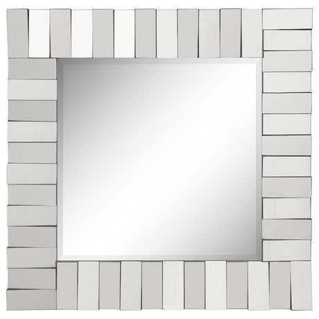 Wall Mirror - Tanwen Square Wall Mirror with Layered Panel Silver