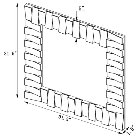 Wall Mirror - Tanwen Square Wall Mirror with Layered Panel Silver