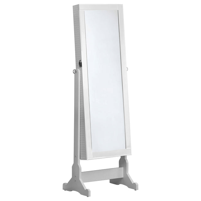 Jewelry Cheval Mirror - Zayas Storage Jewelry Cheval Mirror White