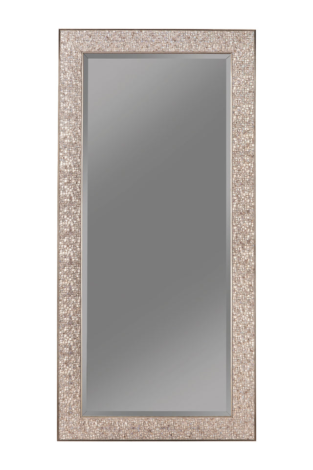 Floor Mirror - Rollins Rectangular Floor Mirror Silver Sparkle