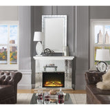 Acme - Nysa Fireplace 90204 Mirrored & Faux Crystals