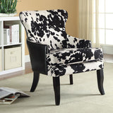 Accent Chair - Trea Cowhide Print Accent Chair Black and White