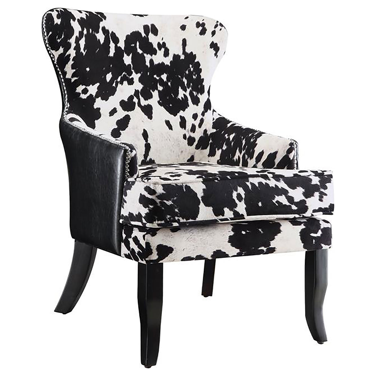 Accent Chair - Trea Cowhide Print Accent Chair Black and White