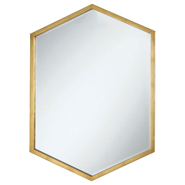 Bledel Hexagon Shaped Wall Mirror Gold | Coaster - 902356 - Home Elegance USA - 1