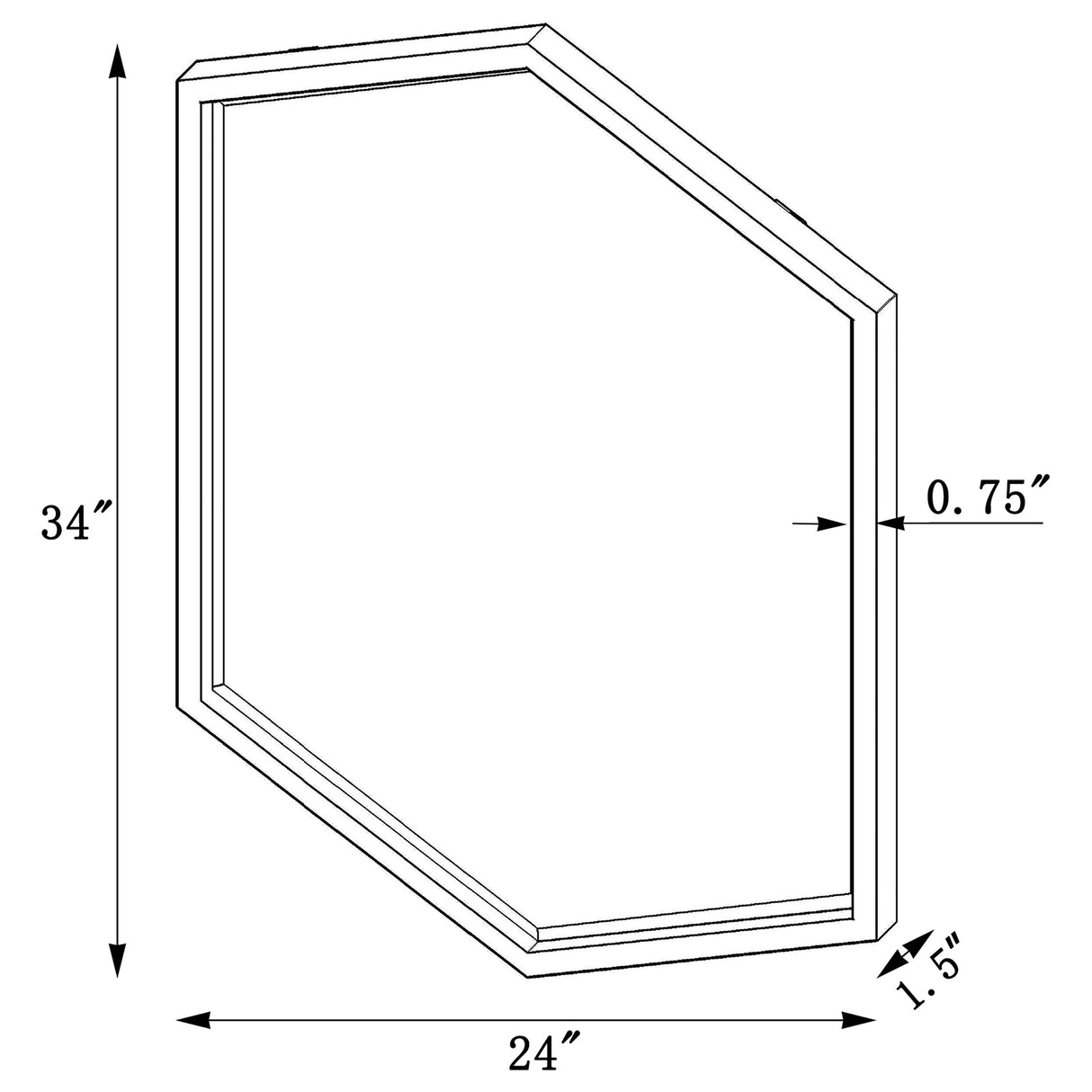 Wall Mirror - Bledel Hexagon Shaped Wall Mirror Gold