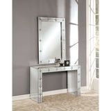 Acme - Hessa Console Table 90242 Mirrored & Faux Rhinestone