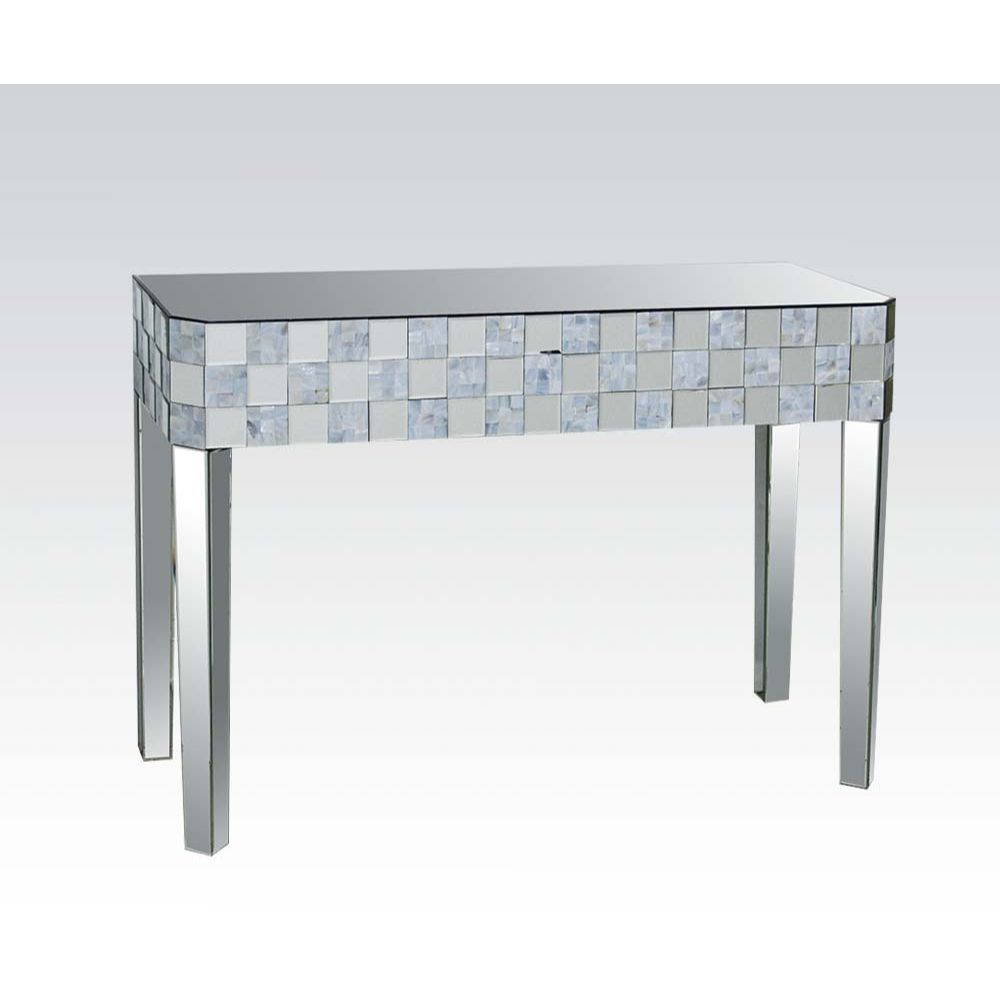 Acme - Nasa Console Table 90244 Mirrored & Mother of Pearl