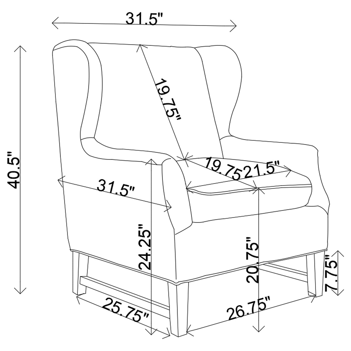 Accent Chair - Fleur Wing Back Accent Chair Cream