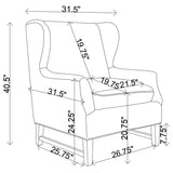 Accent Chair - Fleur Wing Back Accent Chair Cream