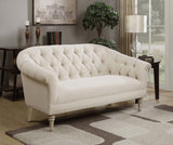 Billie Tufted Back Settee with Roll Arm Natural | Coaster | Home Elegance USA