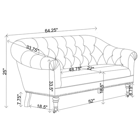 Billie Tufted Back Settee with Roll Arm Natural | Coaster - 902498 - Home Elegance USA - 4