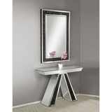 Acme - Nysa Console Table 90250 Mirrored & Faux Crystals