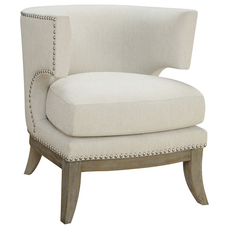 Accent Chair - Jordan Dominic Barrel Back Accent Chair White and Weathered Grey