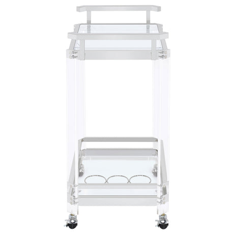 Bar Cart - Jefferson 2-tier Glass Serving Cart Clear