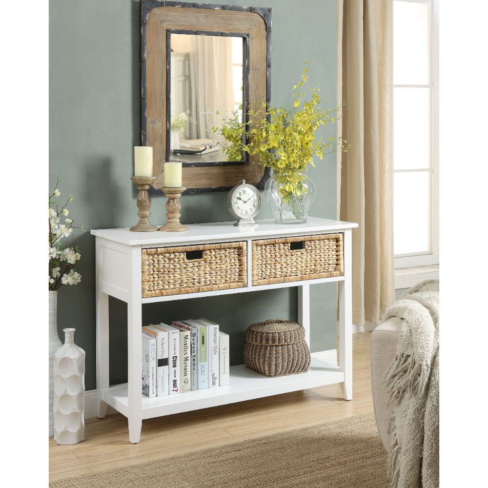 Acme - Flavius Console Table 90262 White Finish