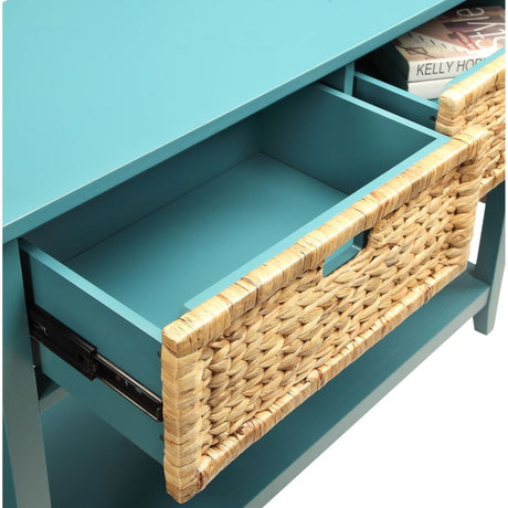 Acme - Flavius Console Table 90266 Teal Finish