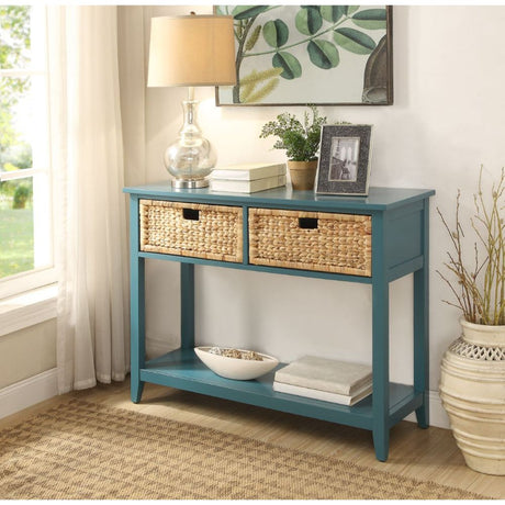 Acme - Flavius Console Table 90266 Teal Finish